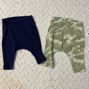 2 pack U shaped rib knit pants for baby